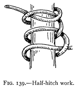 Illustration: FIG. 139.Half-hitch work.