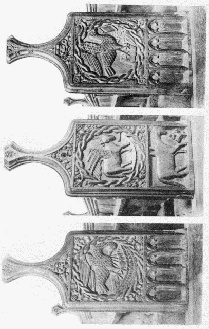 XVI.Pew Ends
in Carved OakBrent Church, Somersetshire.