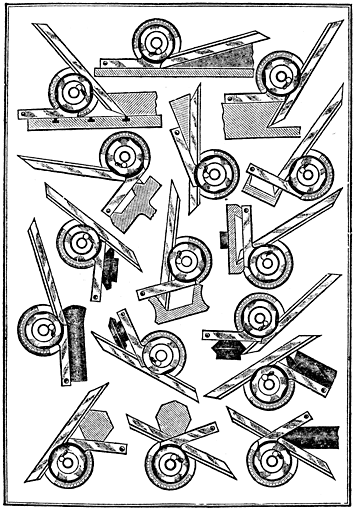 Fig. 14.Universal Bevel Protractor, showing its uses.